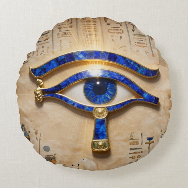 The Egyptian Eye  Round Pillow (Front)