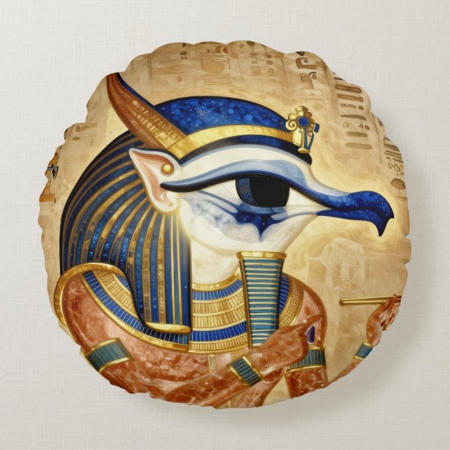 The Egyptian Eye Round Pillow (Front)