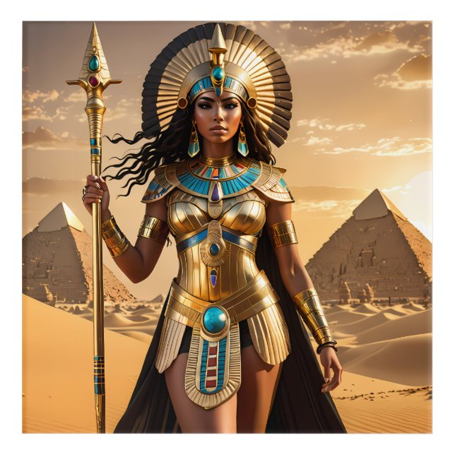 The egyptian warrior goddess of the sands acrylic print (Front)