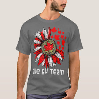 The Eh Team Canadian Day Sunflower Maple Leaf T-Shirt