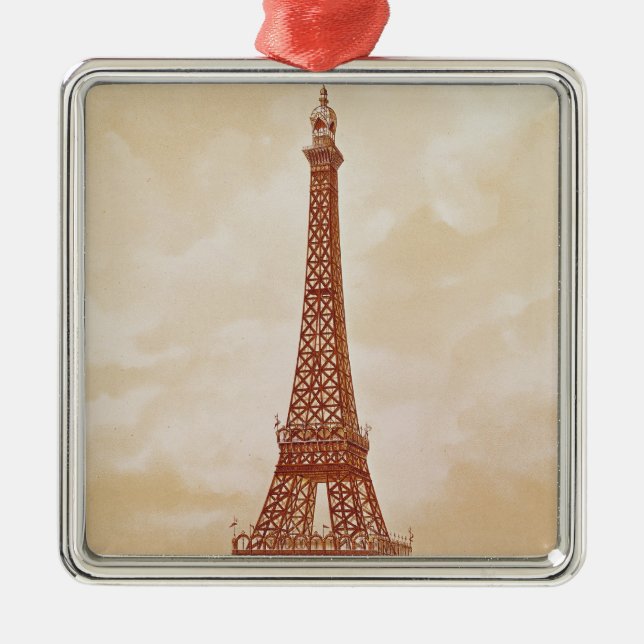 The Eiffel Tower, 1889 Metal Ornament (Front)