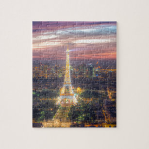 The Eiffel Tower at night, Paris France Jigsaw Puzzle