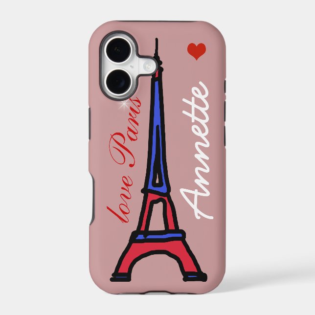 The Eiffel Tower custom name Iphone Case (Back)