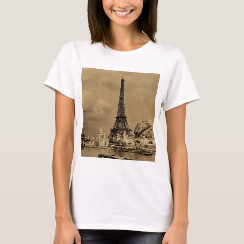 The Eiffel Tower from the Seine Paris Exposition T_Shirt