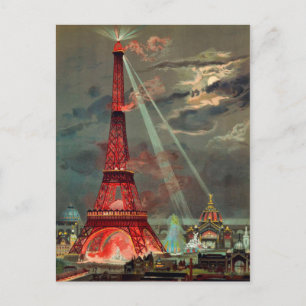 The Eiffel Tower in Red Postcard