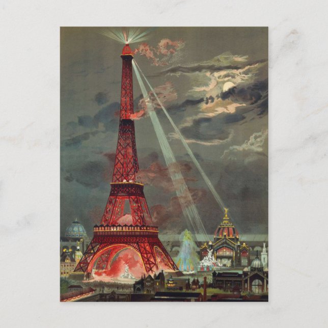 The Eiffel Tower in Red Postcard (Front)