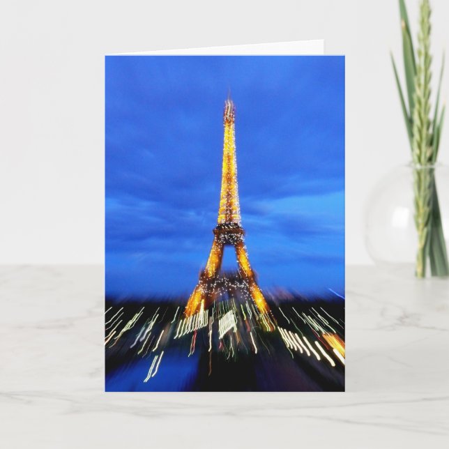 The Eiffel Tower Paris France Holiday Card (Front)