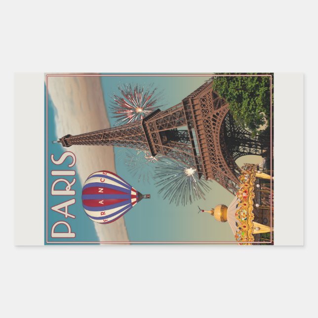 The Eiffel Tower Rectangular Sticker (Front)