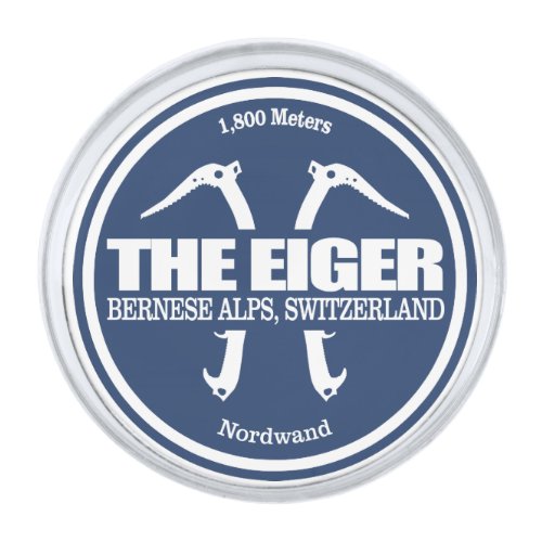 The Eiger axes 2 Silver Finish Lapel Pin