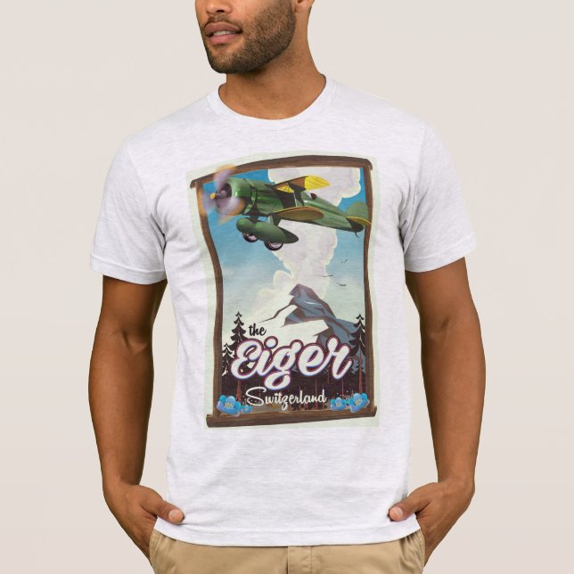 The Eiger Mountain,Switzerland travel poster T-Shirt (Front)
