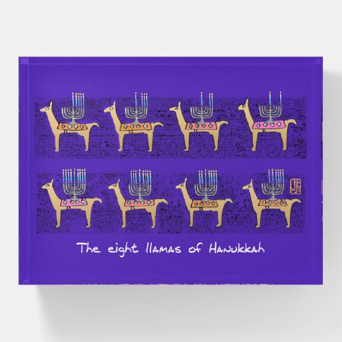 The Eight Llamas of Hanukkah  Paperweight