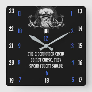 THE EISENHOWER CREW DO NOT CURSE SQUARE WALL CLOCK