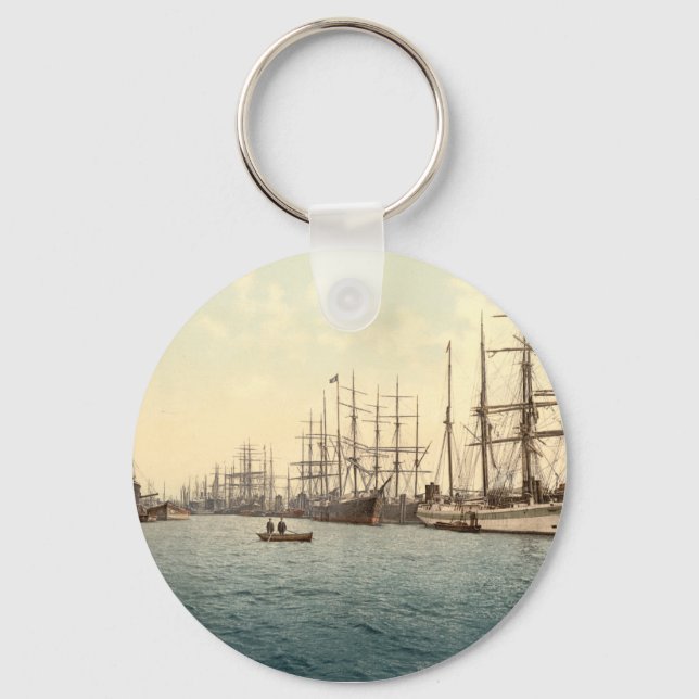 The Elbe, Hamburg, Germany Keychain (Front)