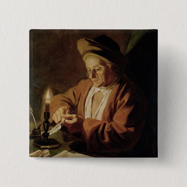 The Elderly Writer Button (Front)