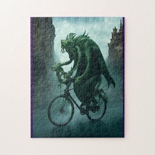 The Eldritch Cyclist Cthulhu Rides a Bike Jigsaw Puzzle