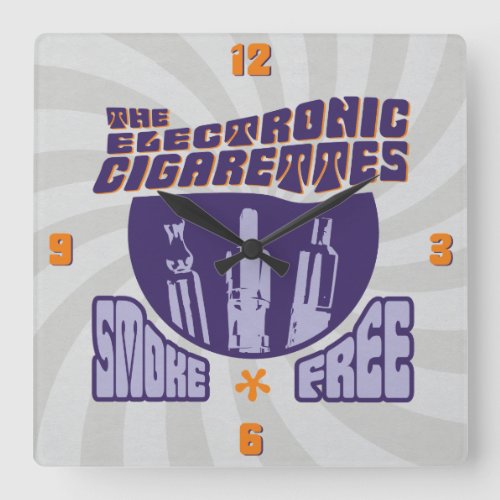 The Electronic Cigarettes _ Smoke Free Square Wall Clock