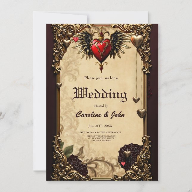 The elegance and mysticism of the Gothic heart.  Invitation (Front)