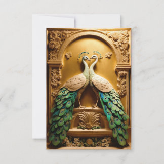 The Elegance of a Peacock Couple" Thank You Card