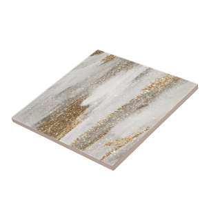 The elegance of gold and white ceramic tile