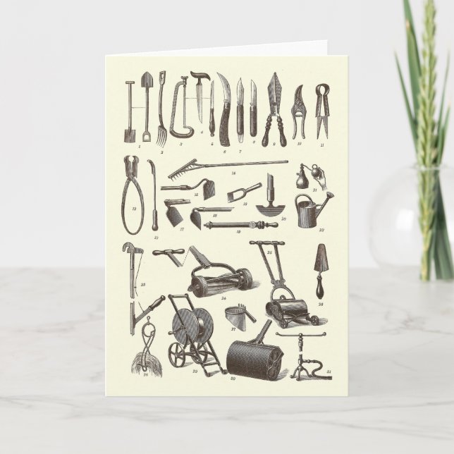 The Elegant Gardener - Antique Garden Tools Card (Front)