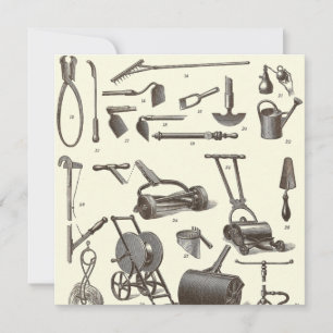 The Elegant Gardener - Antique Garden Tools Invitation