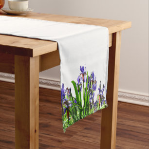 THE ELEGANT IRIS FLOWER SHORT TABLE RUNNER