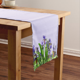 THE ELEGANT IRIS FLOWER    SHORT TABLE RUNNER