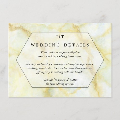 The Elegant Marble Effect Wedding Collection Enclosure Card
