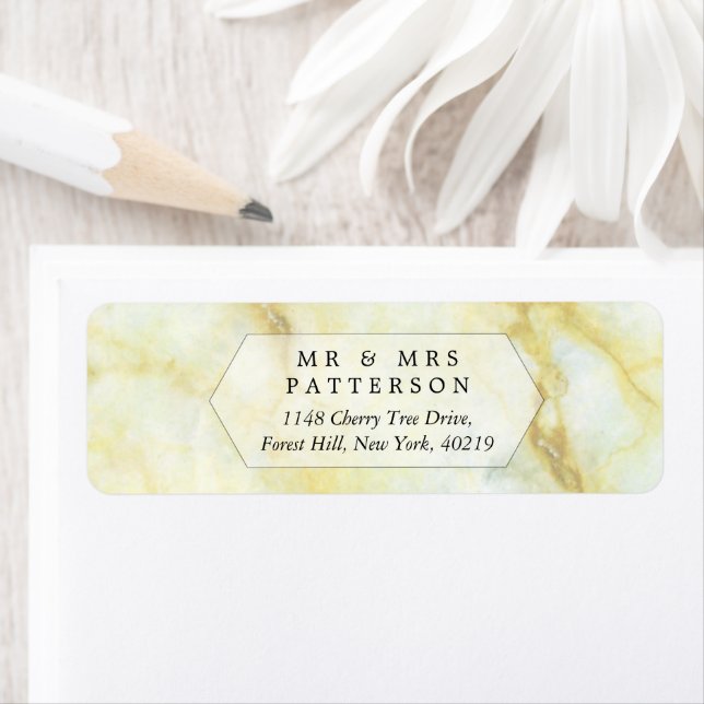 The Elegant Marble Effect Wedding Collection Label (Insitu)