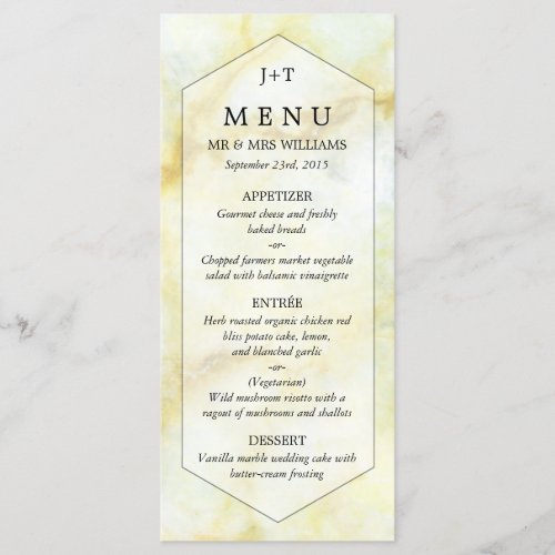 The Elegant Marble Effect Wedding Collection Menu