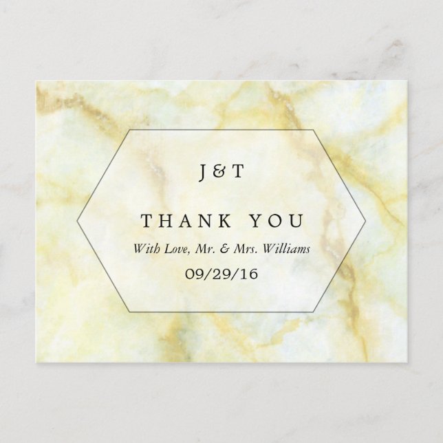 The Elegant Marble Effect Wedding Collection Postcard (Front)