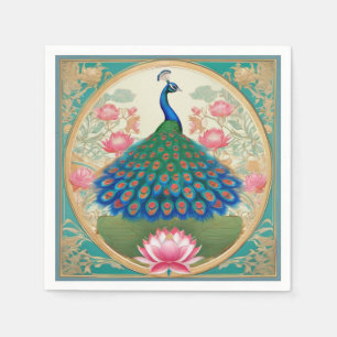 the_elegant_ peacock_ patterns napkins