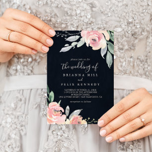 The Elegant Pink Blush Floral Wedding Of Invitation