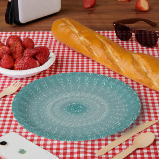 The Elegant Sea Blue Mandala Paper Plates