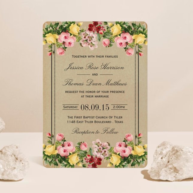 The Elegant Vintage Floral Wedding Collection Invitation (Creator Uploaded)