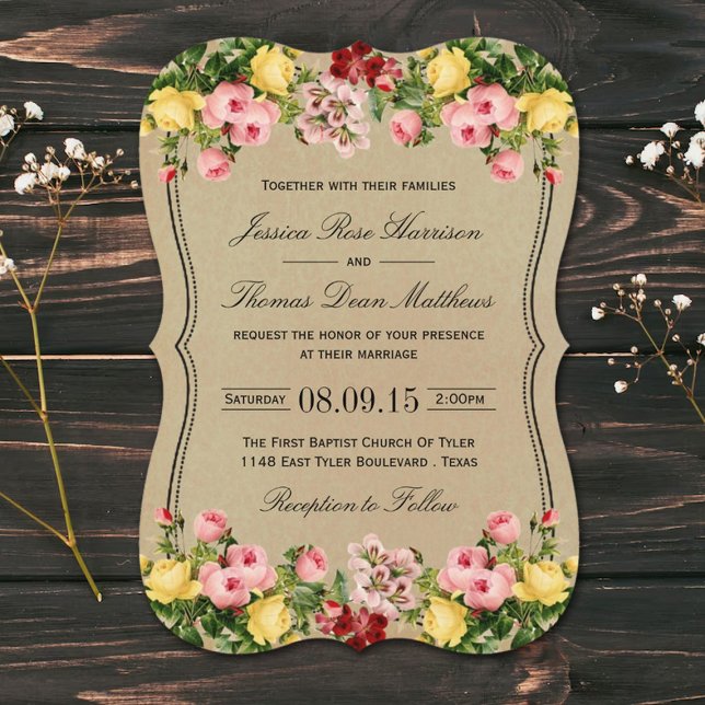 The Elegant Vintage Floral Wedding Collection Invitation (Creator Uploaded)