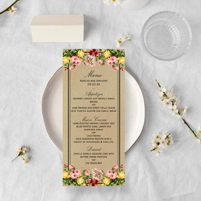 The Elegant Vintage Floral Wedding Collection Menu (Creator Uploaded)
