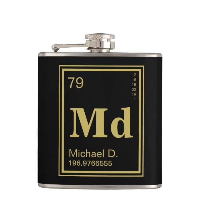The Element of You! Custom Initials Periodic Table Flask (Front)