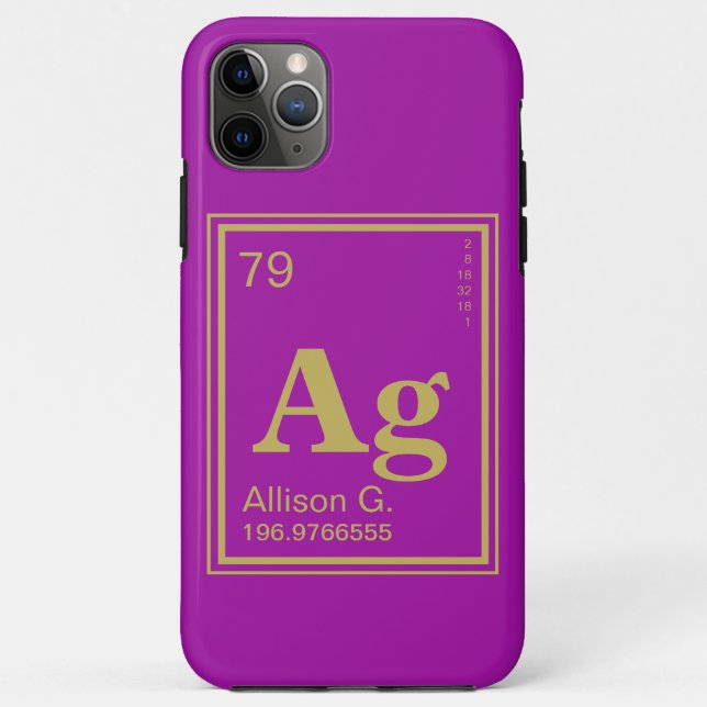The Element of You! Custom Name Fuscia Periodic Case-Mate iPhone Case (Back)