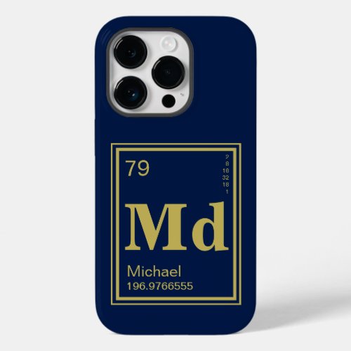 The Element of You Custom Name Gold Periodic Case_Mate iPhone 14 Pro Case