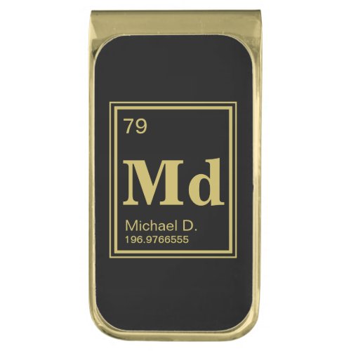 The Element of You Custom Name Gold Periodic Gold Finish Money Clip