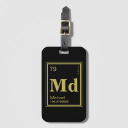 The Element of You! Custom Name Gold Periodic Luggage Tag