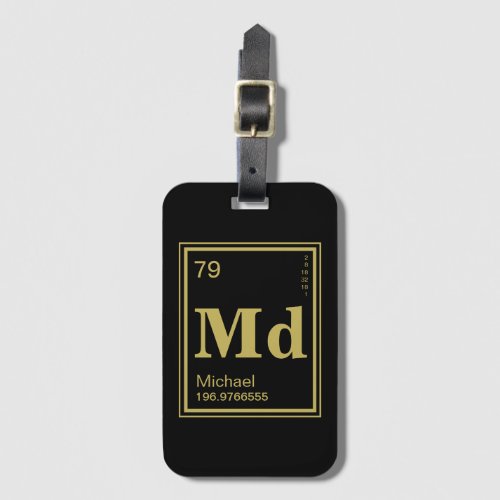 The Element of You Custom Name Gold Periodic Luggage Tag