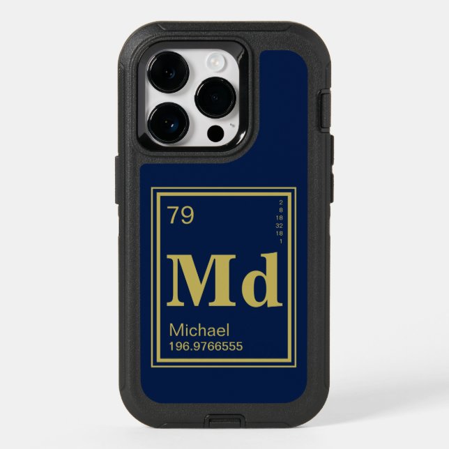 The Element of You! Custom Name Gold Periodic Otterbox iPhone Case (Back)
