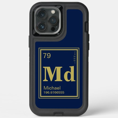 The Element of You Custom Name Gold Periodic iPhone 13 Pro Max Case