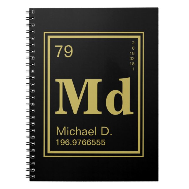 The Element of You! Custom Name Periodic Table Notebook (Front)