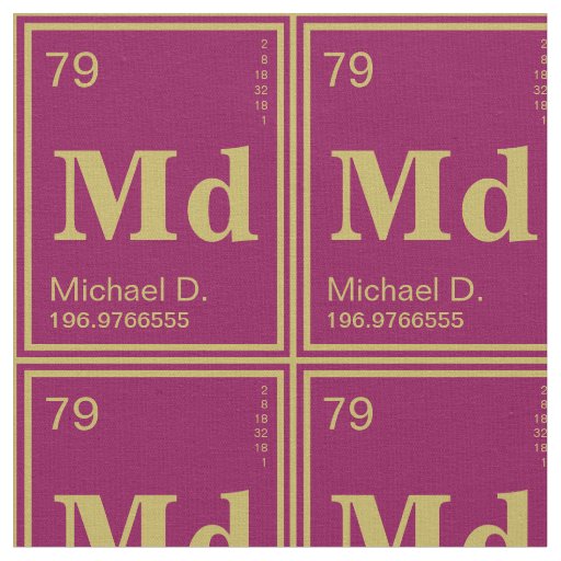 The Element of You! Custom Periodic Table Magenta Fabric