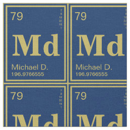 The Element of You! Customized Gold Periodic Navy Fabric