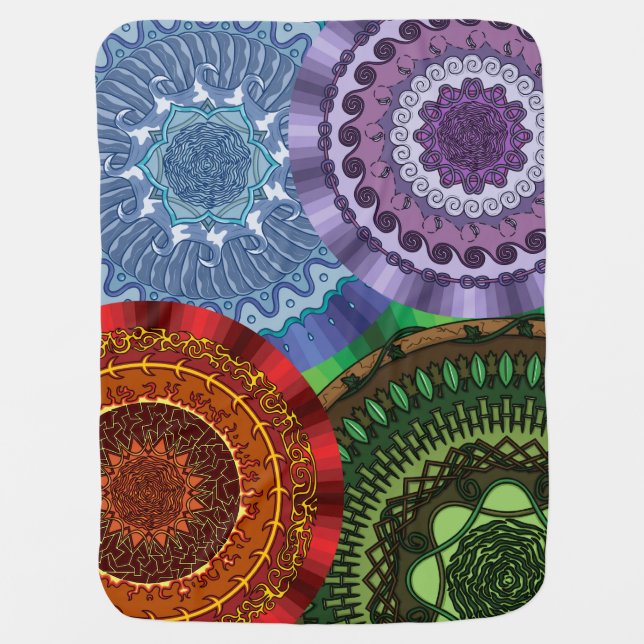The Elements Mandalas Baby Blanket (Front)