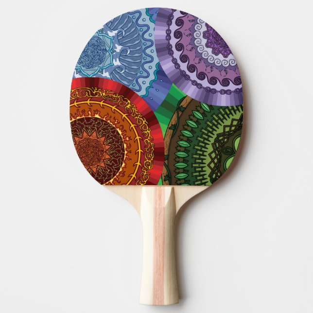 The Elements Mandalas Ping Pong Paddle (Front)